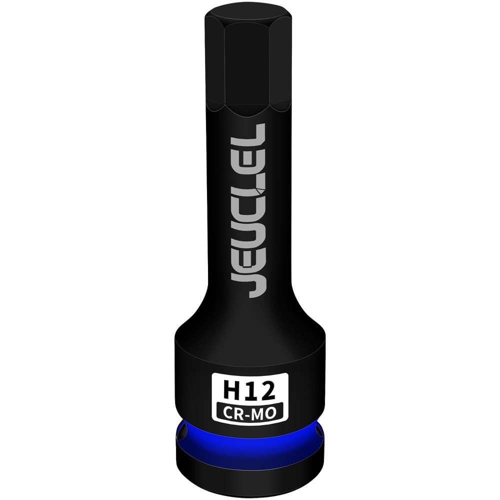 JEUCLEL 12mm Hex Impact Bit Socket, H12 1/2-Inch Drive 1PC | 12MM