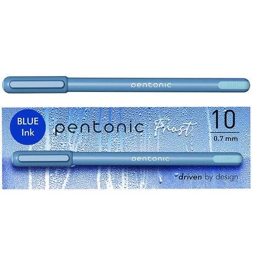 TOPS PENTONIC Gel Pen, Stick, Fine 0.7 mm, Blue Ink, 10/Pack