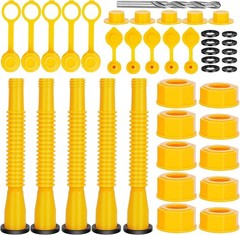 Yellow Flexible Pour Nozzles for Gas Cans – 5 Pack Compatible with 10 Gallons