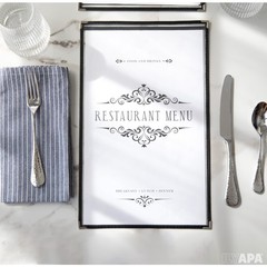 30 Pack of Menu Covers 8.5 x 14 Inch Paper -Single Page, 2 View, Double Stitched