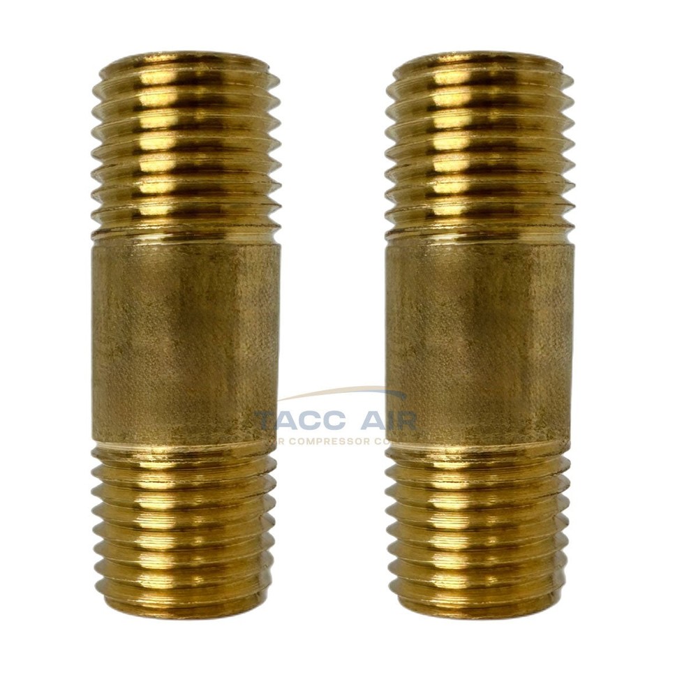 2 PC 1/4″ Male NPT X 1.5″ Long Pipe Nipple 1/2″ Extension Threaded Fitting Brass