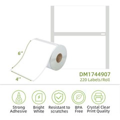 4×6″ Direct Thermal Shipping Postage Labels 220/Roll Compatible Dymo 4XL 1744907