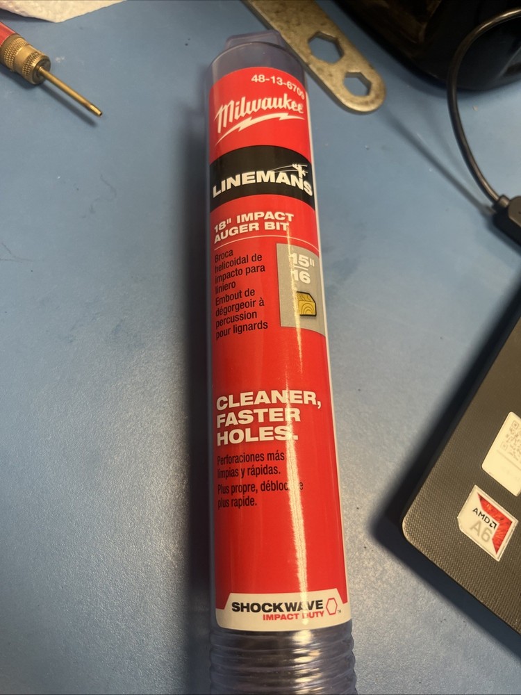 Milwaukee 48-13-6709 15/16 in x 18 in SHOCKWAVE Linemans Impact Auger DRILL BIT