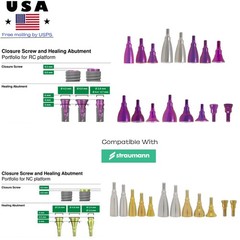 Dental Healing Abutment Fits Hiossen/Nobel/DIO UF/Straumann Implant Healing Caps