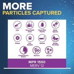 Filtrete 20x20x4 AC Furnace Air Filter, MPR 1550, MERV 12, Fits
