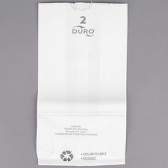 Duro White Paper Lunch Bags – Durable Kraft Bags, 2 Lb 100 Count,