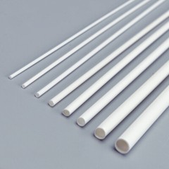White ABS Round Hollow Tube 2mm-8mm Styrene Plastic Pipe DIY Model Crafts 250mm