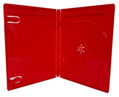 25 PREMIUM STANDARD Solid Red Blu-Ray Single Cases 12MM & 100 OPP Bags