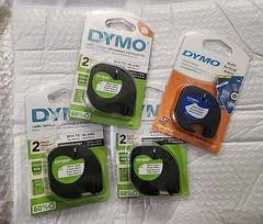 Dymo letratag LT refill LOT Labels 1/2 In X 13 Ft -12 Mm X 4 M White 7 Pk Total