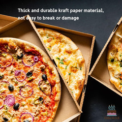 10″ X 10″ X 1.75″ Kraft Corrugated Cardboard Pizza Boxes (Pack of 12)