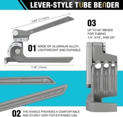 Durable 3-IN-1 Aluminum Pipe Bender for Copper, Brass, and Soft Steel Tubing