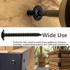 110 PCS #811/2″ T20 Torx Head Wood Screws Self Tapping Black Truss Ruspert
