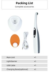 Dental Wireless Cordless LED Cure Curing Light Lamp 2200mw 1 Second Resin Cure