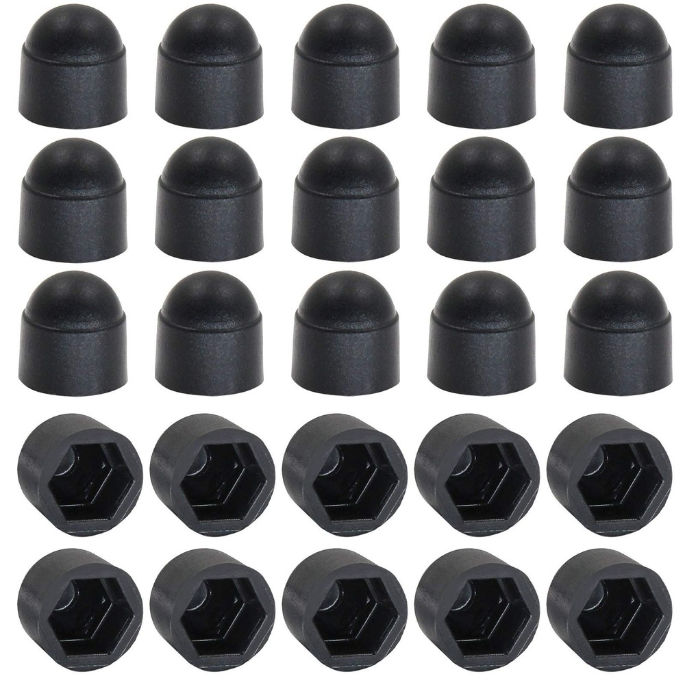 25 Pcs Black M6 x 10mm Hex Head Bolt Covers Dome Plastic Bolt Caps Hexagonal …