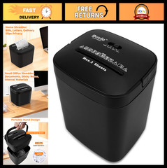 Mini Paper Shredder, Cross Cut, Auto Start/Stop, 3-Sheet Capacity, Quiet 65dB,