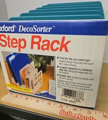New Oxford DecoSorter Step Rack Teal 6 File Slots, – NEW! See Pictures!