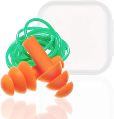 6 Pairs Silicone Ear Plugs Noise Cancelling Reusable Corded Waterproof Earplugs