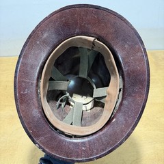 Vintage MSA Skullgard Fiberglass Full Brim Hard Hat Miner Safety Helmet Brown