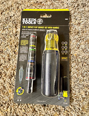 Klein Tools 32900 7-in-1 Impact Rated Flip Socket Set, 1/4-1/2in w/ Handle