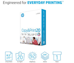 HP Copy & Print Paper A4/Letter 500 Sheets 20lb 92 Bright Printer Paper