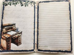 Junk Journal Booklet Blank “BOOK CLUB” Library Books HANDMADE Lg 8.5″x5.5″ 40pgs