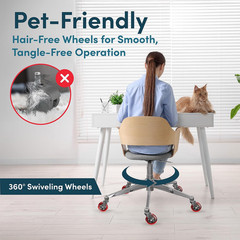 Office Chair Wheels Replacement, Heavy Duty, Red, 5-Pack Fits 98% | Original Rub