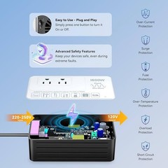 HYTED 1600W 220V to 110V Voltage Converter