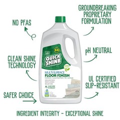 Quick Shine Multi-Surface Floor Finish-Polish 64oz-4pk | Safer Choice, No PFA…