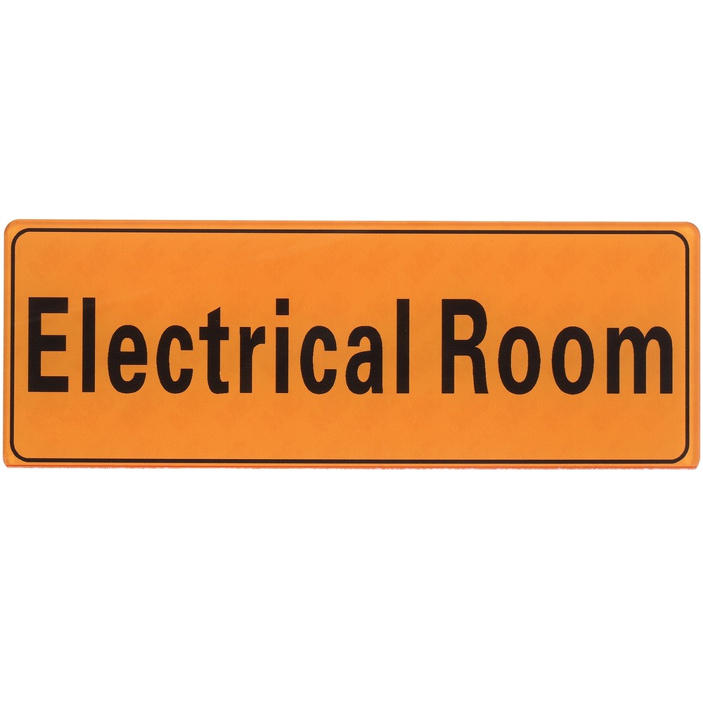 9″x3″ Electrical Room, 1Pcs Room Door Sign Self-Adhesive, Orange with Black Text