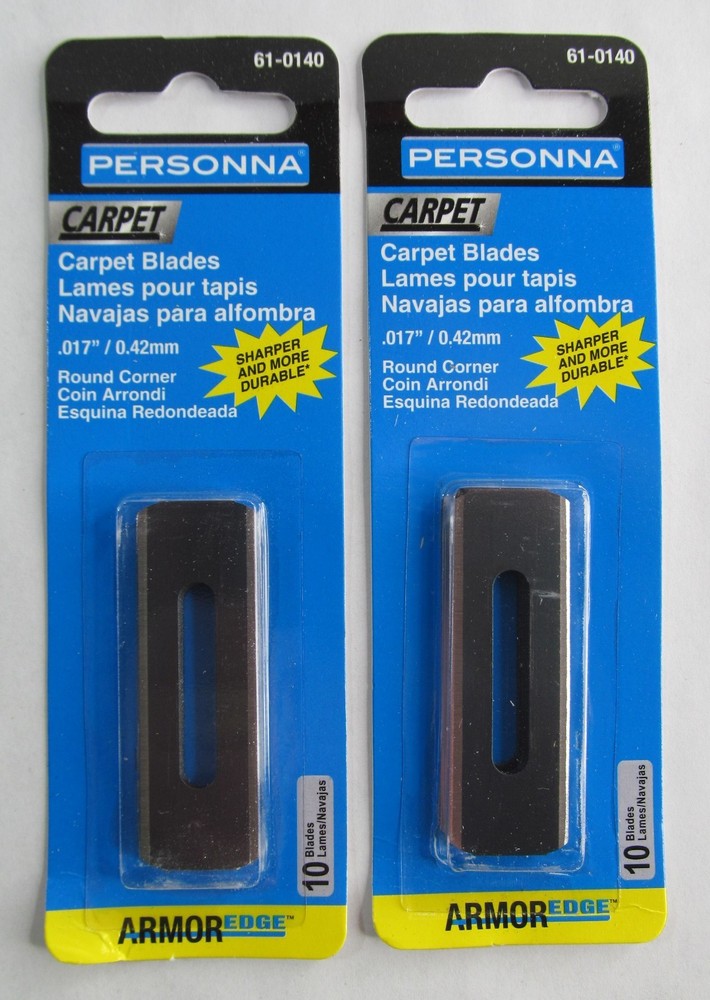 20 (TWO 10-PACKS) PERSONNA 61-0140 ARMOR EDGE ROUND CORNER CARPET BLADES