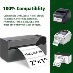 2″ x 1″ Direct Thermal Label UPC Address Perforated 1300 Labels/Roll for Zebra