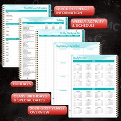 Teacher Planner 2026-2027 – 9 x 11 inches, Black