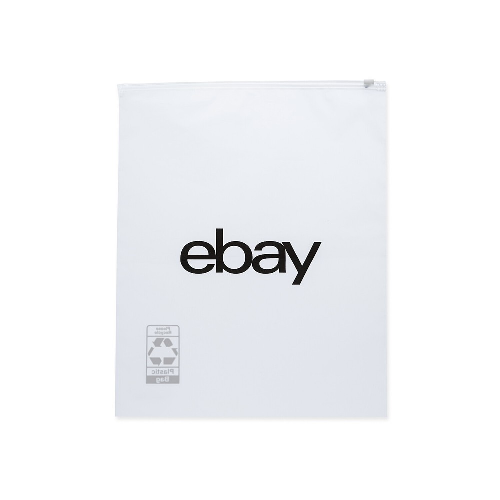 7.5″ x 9.5″ Frosted Zipper Clothing Bags – Black Logo