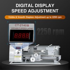 CREWORKS 8×16″ Mini Metal Lathe Brushless 1100W 2250rpm 2-Chucks Tool Bundle
