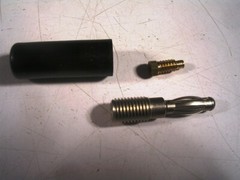 HH SMITH 211-103 PLUG BANANA CABLE BLACK LOT OF (5) SOLDER LESS