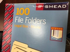 Smead 1/3 Cut Assorted Position 100 File Folders, One-Ply Top Tab, Legal, Manila