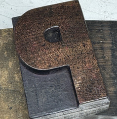 Vintage Wood Letter P Letterpress Print Type 2.5″ 2-1/2″