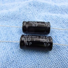 Qty 2 100uF 100V Electrolytic Non-Polarized Speaker Crossover Capacitor