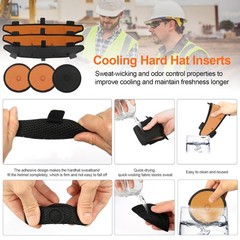 Reusable Hard Hat Top Pads and Washable Sweatbands for Safety Helmet Accessories