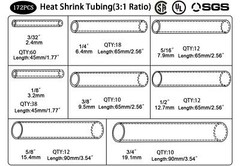 172 Pcs Clear Heat Shrink Tubing Kit Adhesive Lined Wire Tube Wrap Kit