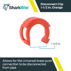 1-1/2 Inch Disconnect Clip Push-to-Connect Brass Plumbing Fitt Size: 1-1/2 in.