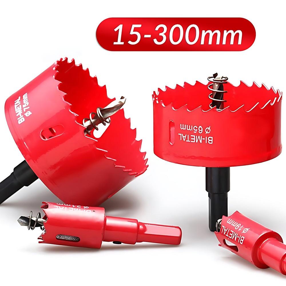 Bi metal Hole Saw 15mm-300mm Drill Bit Arbor Pilot Hole Saw Metal Wood Plastic