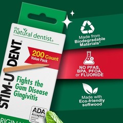 Stim-U-Dent Wooden Dental Picks Mint Flavor Travel Packs of 600 for Plaque Re…