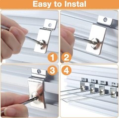 100 Pack 8″ 10″ Slatwall Hooks Panel Display Hooks Slat Board Peg Accessories