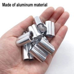 30 Pack Aluminum Crimping Loop Sleeve Cable Crimp for 1/4 inch Diameter Doubl…