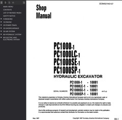 Komatsu PC1000-1 PC1000LC-1 PC1000SE-1 PC1000SP-1 SHOP SERVICE MANUAL PDF