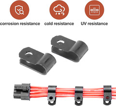 100 PCS PACK 5/8″ Inch R-Type CABLE CLAMPS NYLON BLACK HOSE WIRE ELECTRICAL UV