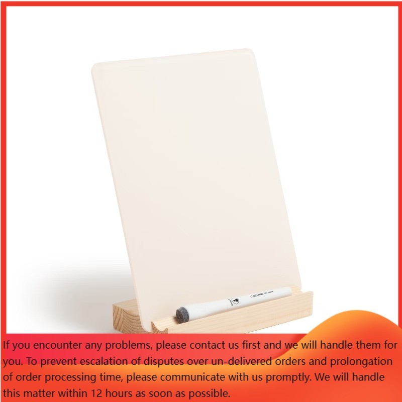 8″x10″ Acrylic Desktop Board With Wood Tray Base Cream