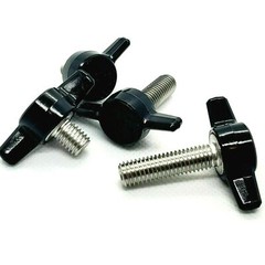 M8 x 1.25 Thumb Screw T Bolts Black Butterfly Tee Wing Knob Plastic Cap 8mm