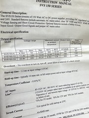 Lambda SVS150-24 / SVS15024 Universal Input AC/DC Power Supply SVS 150 Series